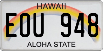 HI license plate EOU948