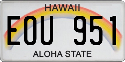 HI license plate EOU951