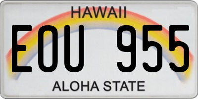 HI license plate EOU955