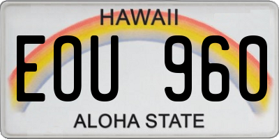 HI license plate EOU960