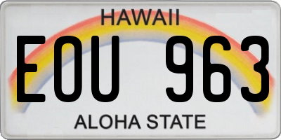 HI license plate EOU963