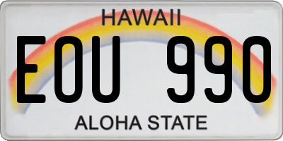 HI license plate EOU990