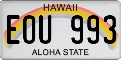 HI license plate EOU993