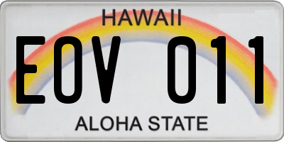 HI license plate EOV011