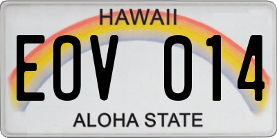 HI license plate EOV014