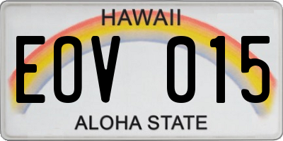 HI license plate EOV015