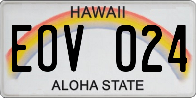 HI license plate EOV024