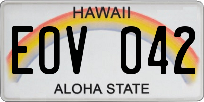 HI license plate EOV042