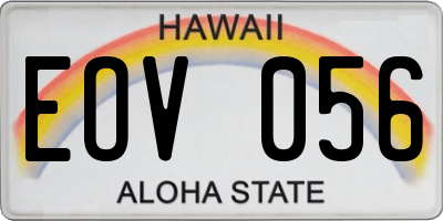 HI license plate EOV056