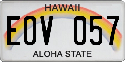 HI license plate EOV057
