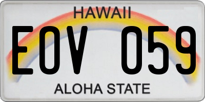 HI license plate EOV059