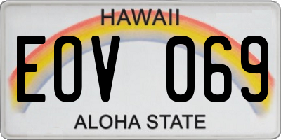 HI license plate EOV069