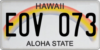 HI license plate EOV073
