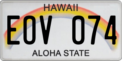 HI license plate EOV074
