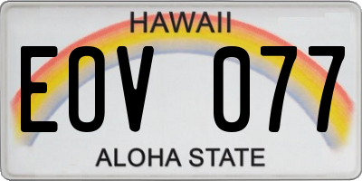 HI license plate EOV077