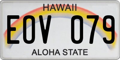 HI license plate EOV079