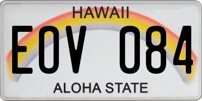 HI license plate EOV084