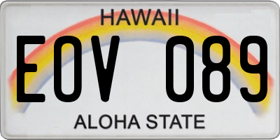 HI license plate EOV089