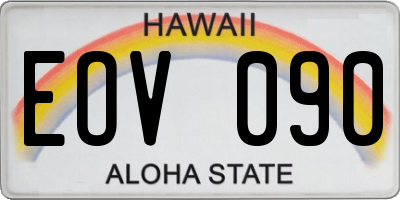 HI license plate EOV090