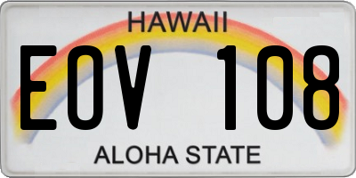 HI license plate EOV108