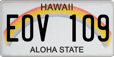 HI license plate EOV109