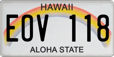HI license plate EOV118