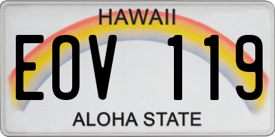 HI license plate EOV119