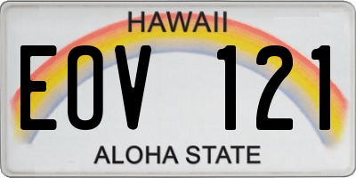 HI license plate EOV121