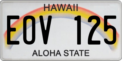 HI license plate EOV125