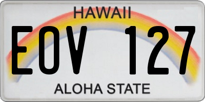 HI license plate EOV127
