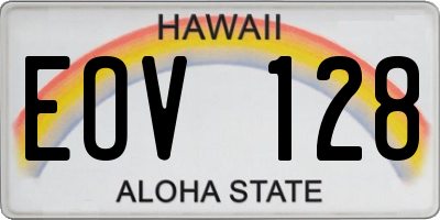 HI license plate EOV128