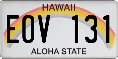HI license plate EOV131
