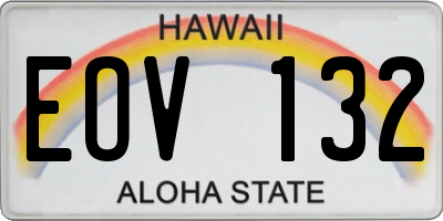 HI license plate EOV132