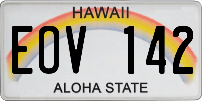 HI license plate EOV142