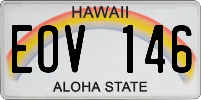 HI license plate EOV146
