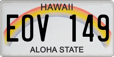 HI license plate EOV149