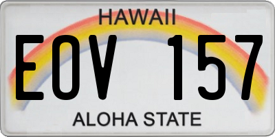 HI license plate EOV157