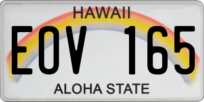 HI license plate EOV165
