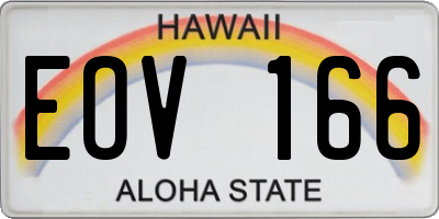 HI license plate EOV166