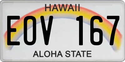 HI license plate EOV167
