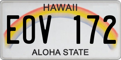 HI license plate EOV172