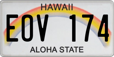 HI license plate EOV174