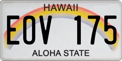 HI license plate EOV175