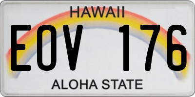 HI license plate EOV176