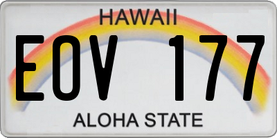 HI license plate EOV177