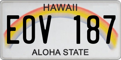 HI license plate EOV187
