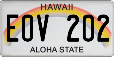 HI license plate EOV202