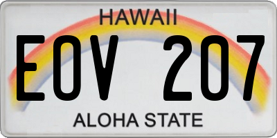 HI license plate EOV207