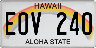 HI license plate EOV240