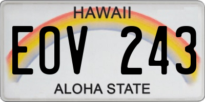 HI license plate EOV243